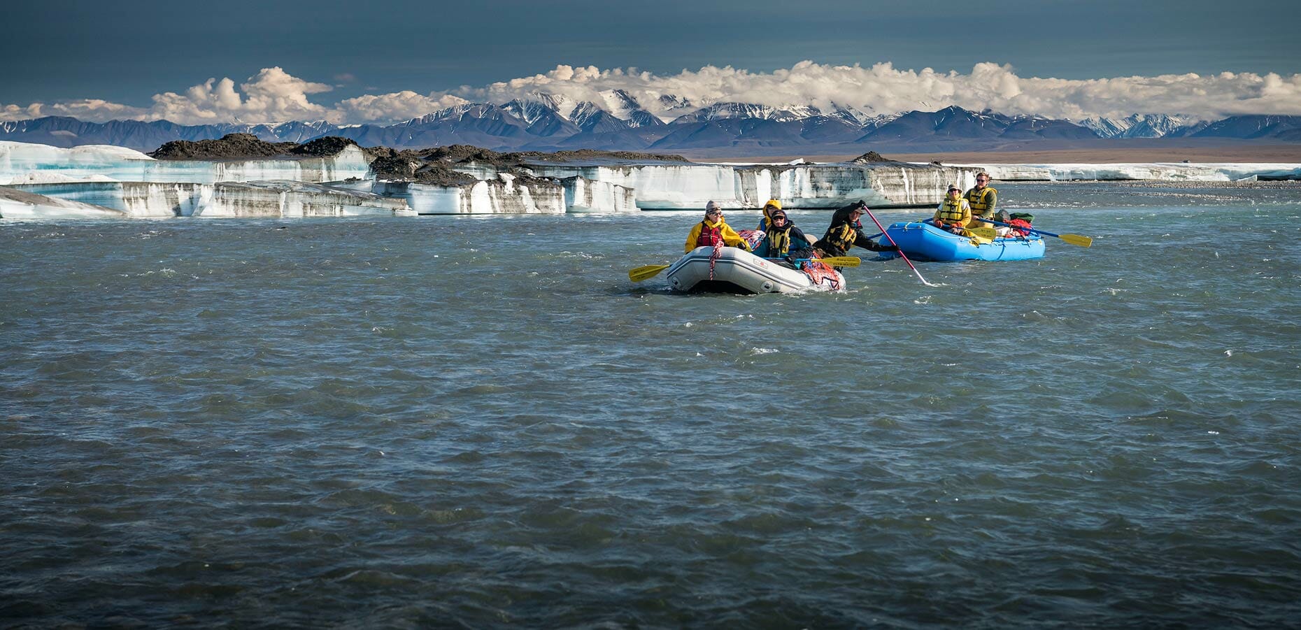 Rafting near the ice in the Arctic National Wildlife Refuge Alaska. Chris Miller Photo