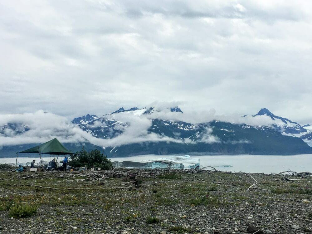 camp at Alsek Lake Alaska
