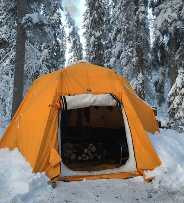 Comfortable Camp on an Arctic Wild winter camping tour