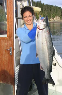 salmon fishing at favorite bay lodge