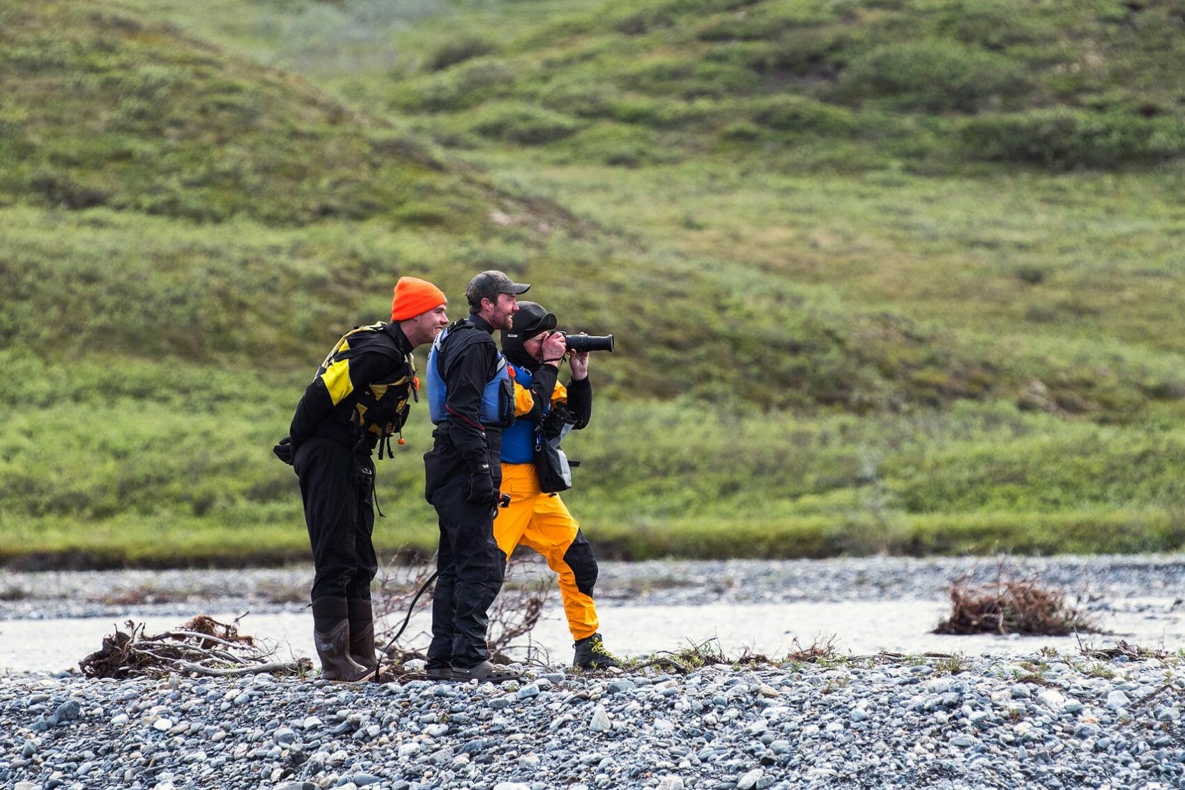Arctic Wild Guides show a trip participant some wildlife Chris Miller Photo