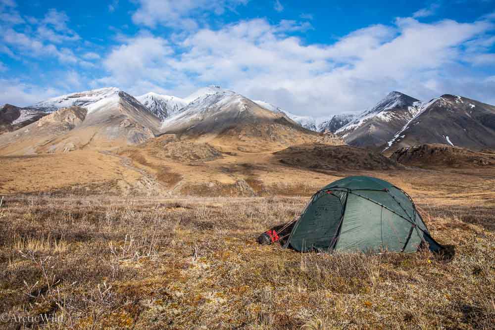 camping in the Arctic Refuge, Hulahula River Alaska