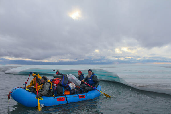 rafting in the ice of arctic alaska