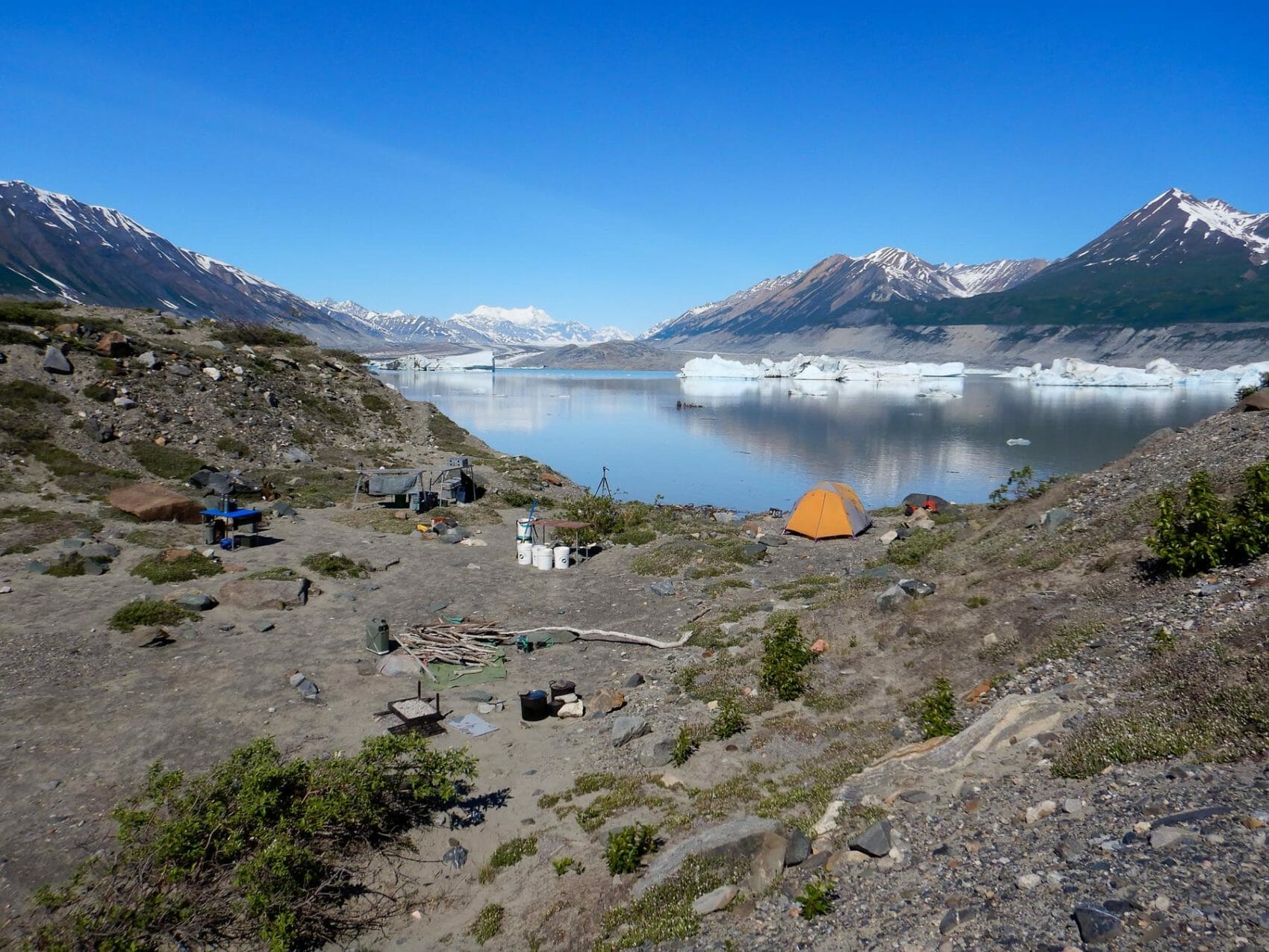 camping on the Alsek River