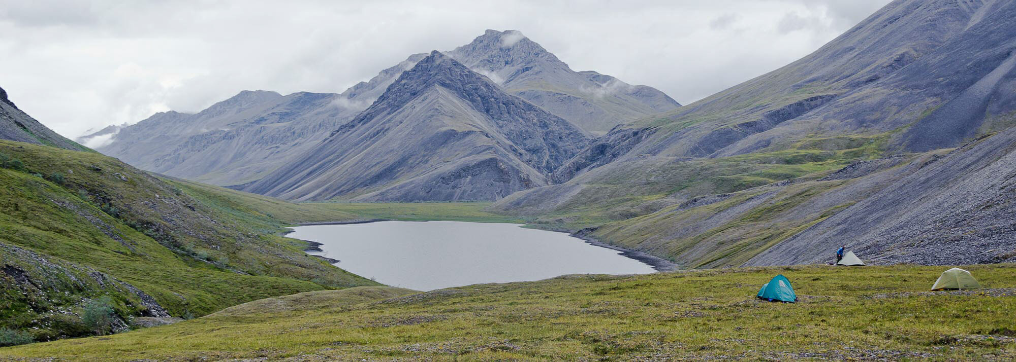 camping in the Brooks range within the Arctic National Wildlife Refuge Alaska
