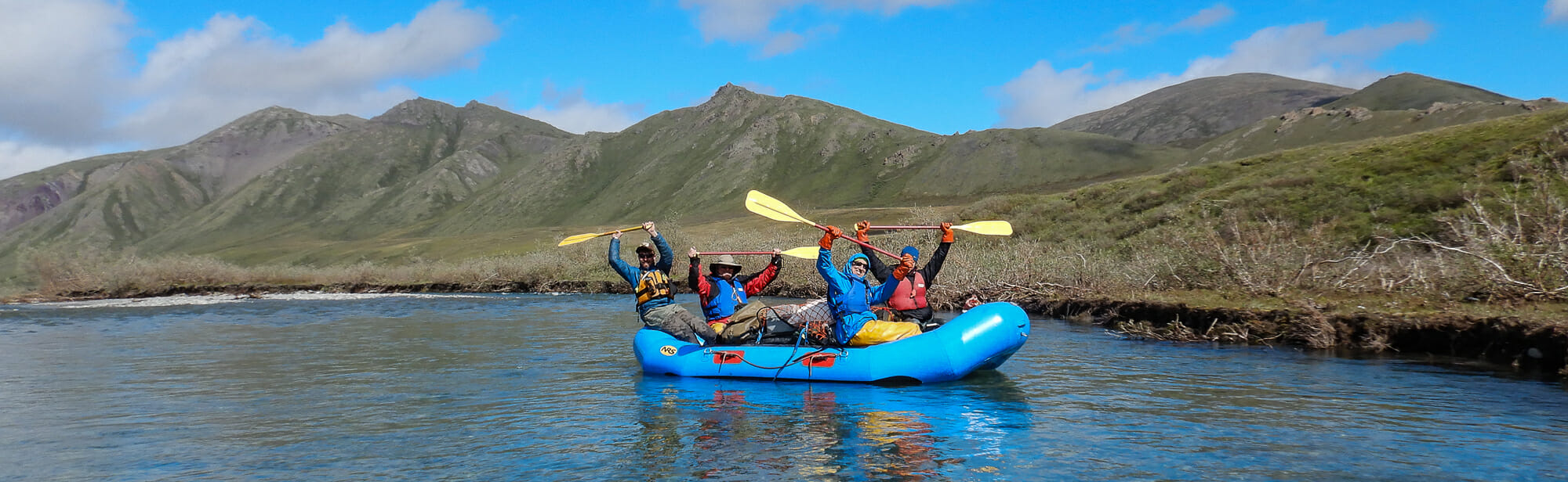 rafters having fun in arctic alaska