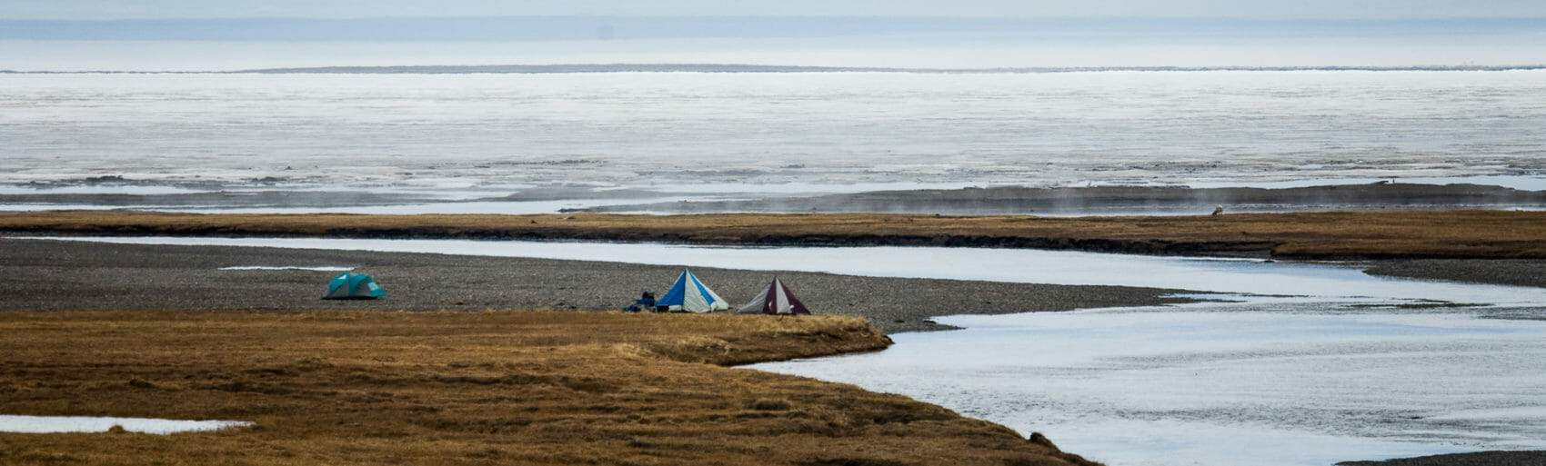 camping along the arctic coast in Alaska