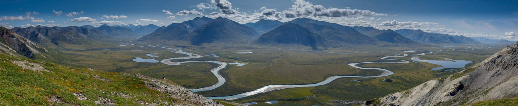 the noatak river winds through the brooks range in gates of the arctic national park