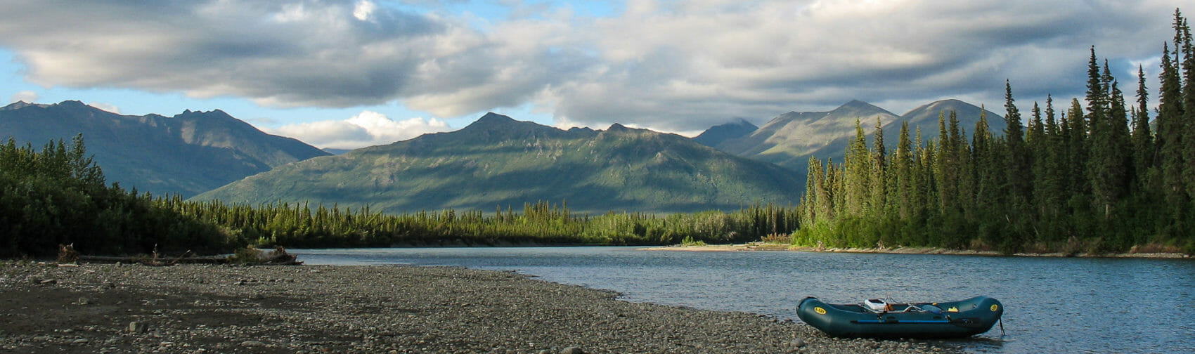 a raft on the koyukuk river in gates of the arctic national park