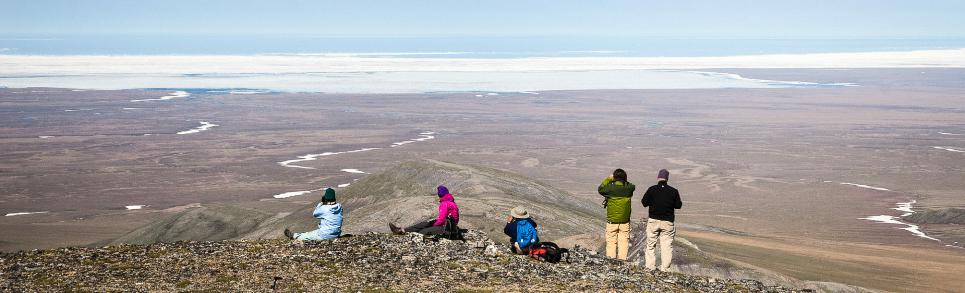 View from a hike near the Kongakut River, Arctic National Wildlife Refuge of the arctic ocean to the north